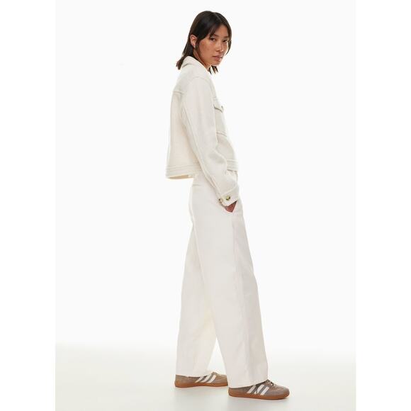 Wilfred Boiled Wool Autumn Shirt Jacket Small Cream Fall Shacket Button Trucker - Picture 11 of 12